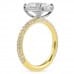 3.45 carat Oval Lab Diamond Two-Tone Three-Row Engagement Ring profile