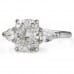 2.30 carat Cushion Cut Lab Diamond Three-Stone Engagement Ring flat