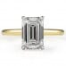 2.70 carat Emerald Cut Lab Diamond Solitaire Engagement Ring flat