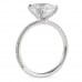 2.65 carat Cushion Cut Lab Diamond Pave Prong Engagement Ring profile