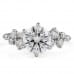 1.55 carat Round Lab Diamond Graduating Floral Engagement Ring flat