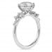 1.55 carat Round Lab Diamond Graduating Floral Engagement Ring profile