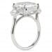 6.51 carat Asscher Cut Lab Diamond Three Stone Engagement Ring profile