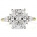 3.54 carat Cushion Lab Diamond 7-Stone Engagement Ring flat