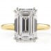 6.01 carat Emerald Lab Diamond Yellow Gold Solitaire Engagement Ring flat