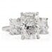 3.68 carat Cushion Cut Lab Diamond Three-Stone Ring flat