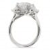 3.06 carat Oval Shape Lab Diamond Lotus Three-Stone Engagement Ring side