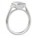 3.02 carat Emerald Cut Lab Diamond Bezel Set Three-Stone Ring profile