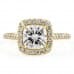 1.42 carat Cushion Cut Lab Diamond Halo Engagement Ring flat
