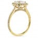 1.42 carat Cushion Cut Lab Diamond Halo Engagement Ring profile