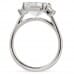 4.08 carat Emerald Lab Diamond Three Stone Engagement Ring profile