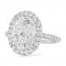 3.05 Carat Oval Diamond Platinum Halo Engagement Ring flat