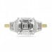 2.20 carat Asscher Cut Diamond Three-Stone Bezel Ring flat
