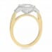 2.20 carat Asscher Cut Diamond Three-Stone Bezel Ring profile