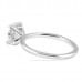 pave diamond basket with plain band engagement ring