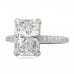 3.01 Carat Radiant Cut Diamond Pave Basket Engagement Ring front view