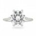 Round Moissanite Six-Prong Super Slim Band Ring front view