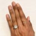 3 carat Cushion Cut Diamond Signature Wrap Solitaire Ring hand