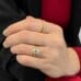Oval Moissanite Super Slim Band Engagement Ring on ladies hand