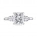 2.01ct Cushion Cut Diamond Three-Stone Engagement Ring top