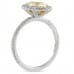 1.50 carat Oval Yellow Diamond Engagement Ring white gold pave diamond band profile view
