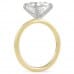 2.8 carat Cushion Cut Diamond Pave Prong Ring profile view
