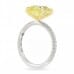 4.23 Carat Pear Shape Yellow Diamond Two-Tone Engagement Ring profile