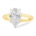 2.50ct Pear Shape Diamond Yellow Gold Solitaire Ring flat