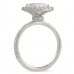 2.02 carat Radiant Cut Diamond Halo Engagement Ring profile view