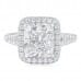4.02 Carat Cushion Cut Platinum Engagement Ring flat