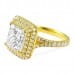 3.05 Carat Princess Cut Yellow Gold Engagement Ring flat angle