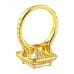 3.05 Carat Princess Cut Yellow Gold Engagement Ring upside down