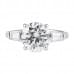 3.01 Carat Round Diamond Platinum Engagement Ring flat