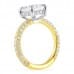 2.76 Carat Cushion Cut Two-Tone Gold Engagement Ring side