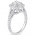 1.00 Carat Cushion Cut Diamond Double Halo Engagement Ring profile