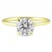 1.40 Carat Round Diamond Yellow Gold Solitaire Engagement Ring flat