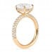 2.70 carat Oval Diamond Rose Gold Three-Row Band Engagement Ring profile