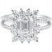 1.70 carat Emerald Cut Diamond Vintage Halo Engagement Ring flat