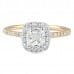 1.00 Carat Cushion Diamond Halo Engagement Ring two tone