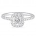 1.00 Carat Cushion Diamond Halo Engagement Ring wg