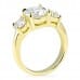 2.50 Carat Round Diamond Yellow Gold Three-Stone Engagement Ring profile