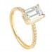 1.30 carat Emerald Cut Rose Gold Invisible Gallery™ Engagement Ring angle