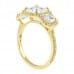Cushion Moissanite Three-Stone Halo Engagement Ring profile