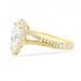 1.50ct Pear Shape Yellow Gold Halo Engagement Ring profile