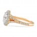 Oval Moissanite Rose Gold Two-Tone Halo Engagement Ring side