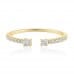 Diamond Tipped Cuff Ring front view yellow gold
