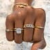 Baguette And Half Pave Diamond Ring on ladies hand plus other ring stack