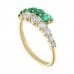 Graduated Diamond and Emerald Wrap Ring profile