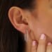1.80 carat Diamond Oval Shaped Hoop Earrings ear