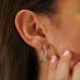 1.90 carat Diamond Round U-Shaped Hoop Earrings ear